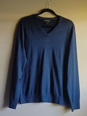 BANANA REPUBLIC LUXURY BLEND V Neck Sweater  in Navy Blue L